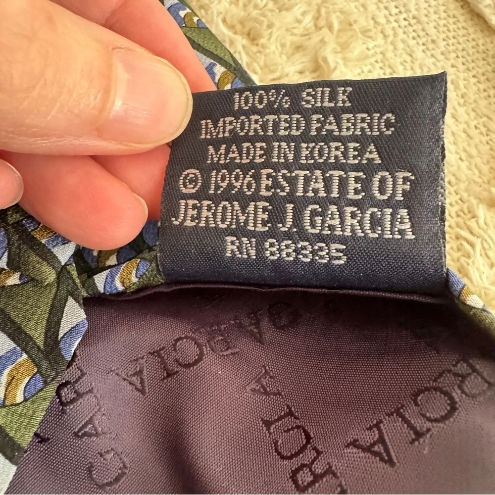 J. Garcia Men’s Silk Ties “Shaman” Collection Seventeen & Gray Geometric Vintage